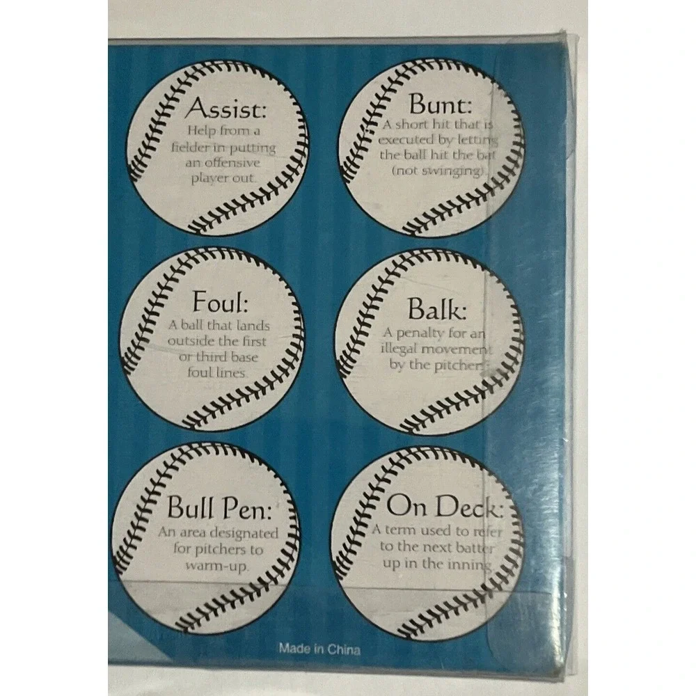 Triangle Inc‎ Vintage Baseball Tempered Glass Coasters - Set of 6 Never Used